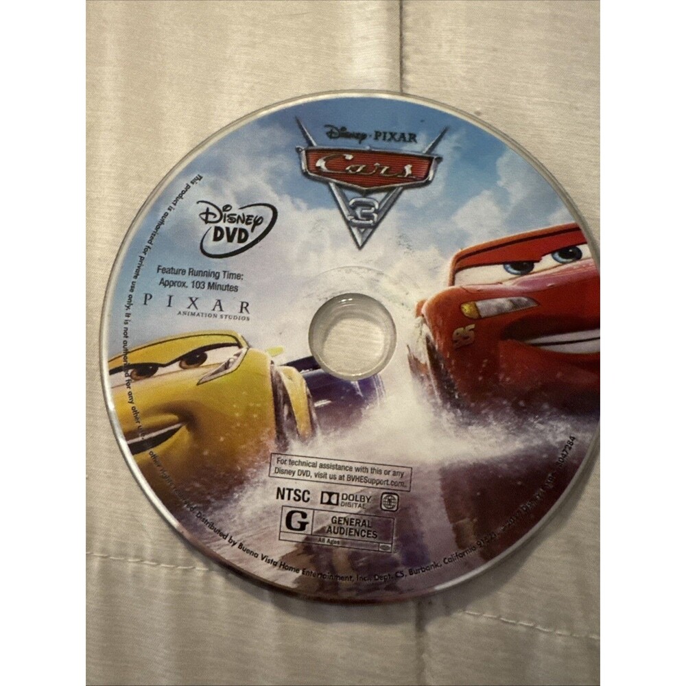 Cars 3 (DVD, 2017) No Case
